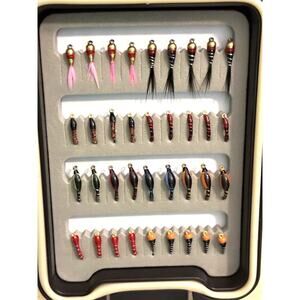 NEW BASSDASH Fly Fishing Flies Kit Assortment Trout Bass Fishing W/Box, 36 Pack